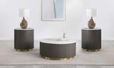 Jason 3-piece Round Marble Coffee and End Table Set White - 710418-S3