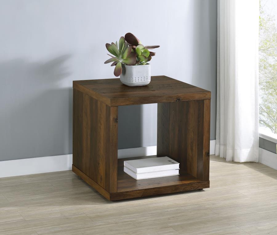 Frisco Square Engineered Wood Side End Table Dark Pine - 710507
