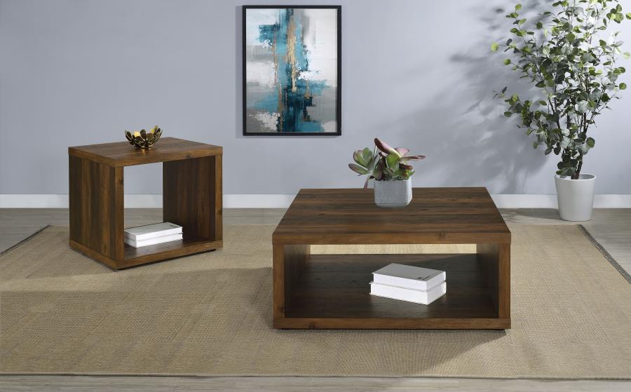 Frisco Square Engineered Wood Side End Table Dark Pine - 710507