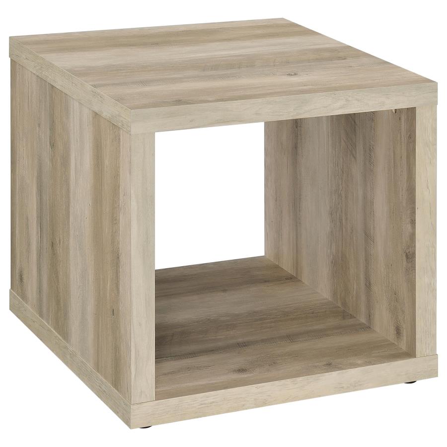 Frisco Square Engineered Wood Side End Table Distressed Pine - 710517