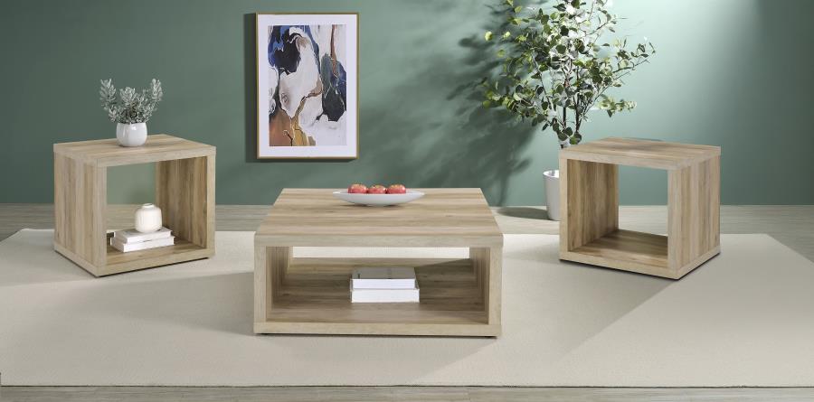 Frisco 3-piece Coffee and End Table Set Distressed Pine - 710518-S3