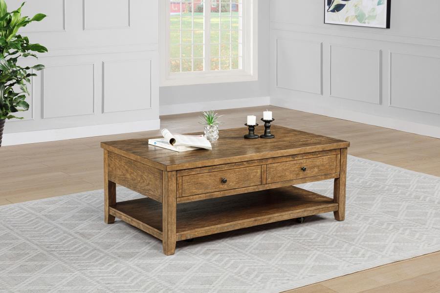 Payne 48-inch Mobile Lift Top Coffee Table Distressed Brown - 710545