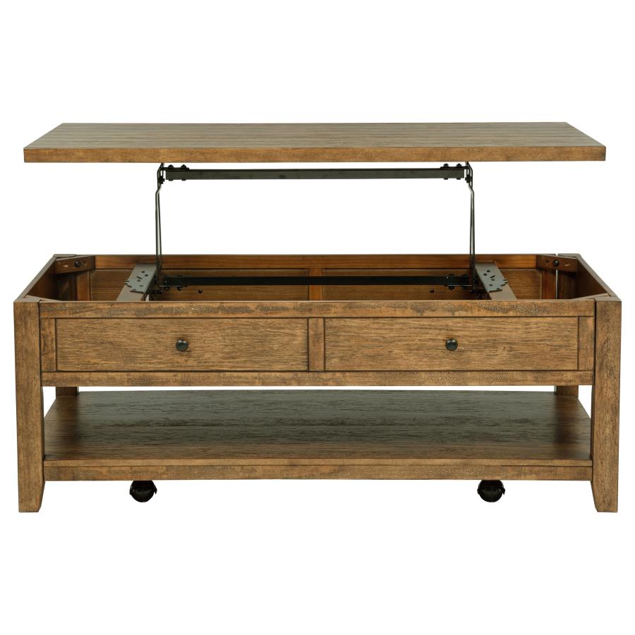 Payne 48-inch Mobile Lift Top Coffee Table Distressed Brown - 710545