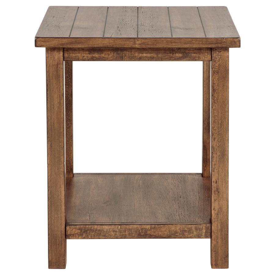 Payne Wood End Table with Shelf Distressed Brown - 710546