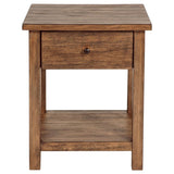 Payne 1-drawer Wood End Table with Shelf Distressed Brown - 710547