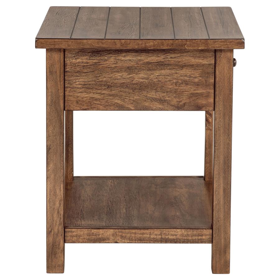 Payne 1-drawer Wood End Table with Shelf Distressed Brown - 710547