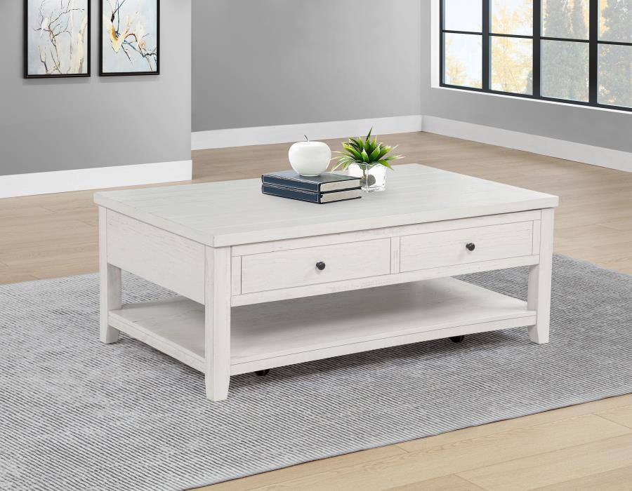 Payne 48-inch Mobile Lift Top Coffee Table Distressed White - 710555