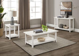 Payne Wood End Table with Shelf Distressed White - 710556