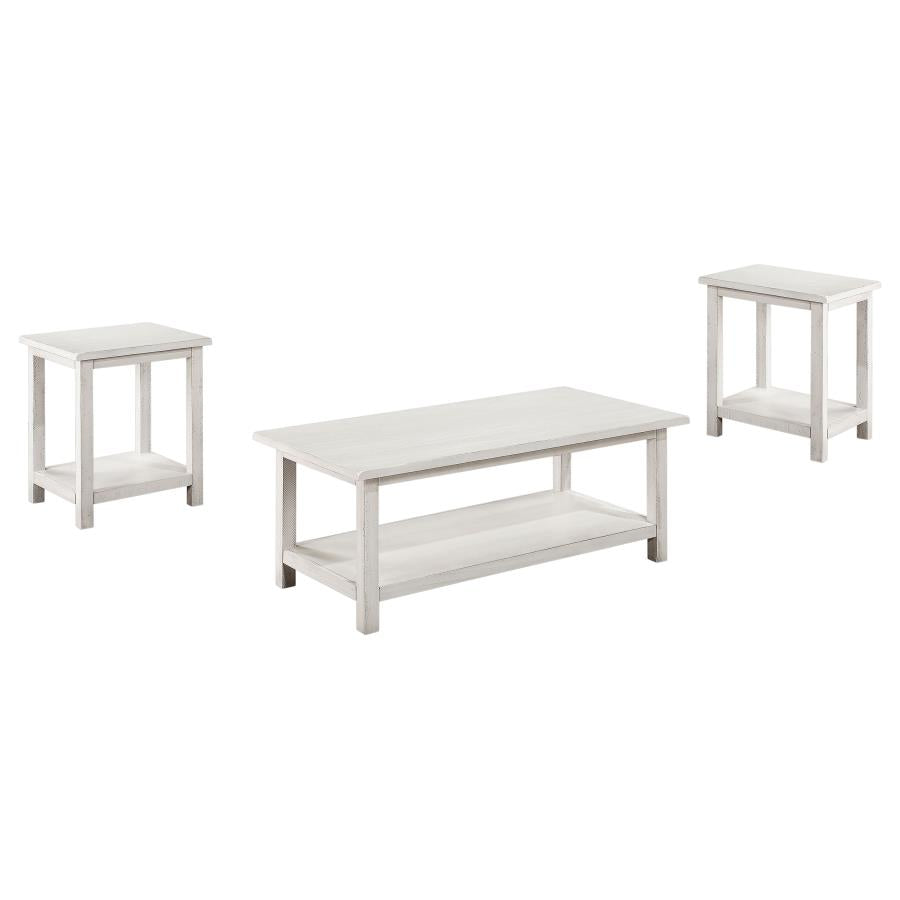 Payne 3-piece Coffee and End Table Set Distressed White - 710558-S3A