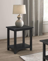 Payne Wood End Table with Shelf Distressed Java - 710566
