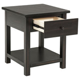 Payne 1-drawer Wood End Table with Shelf Distressed Java - 710567