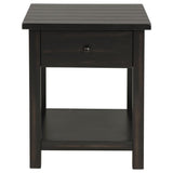 Payne 1-drawer Wood End Table with Shelf Distressed Java - 710567