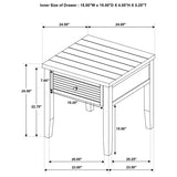 Concord 1-drawer Square End Table Distressed Java - 710577