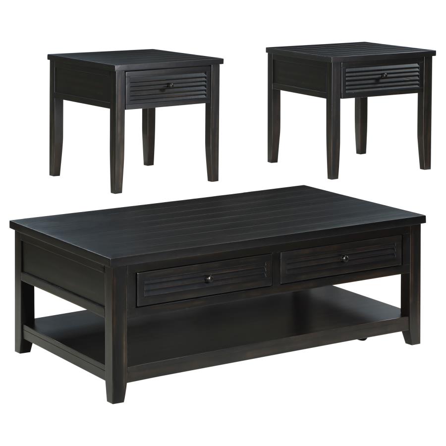 Concord 3-piece Coffee and End Table Set Distressed Java - 710578-S3