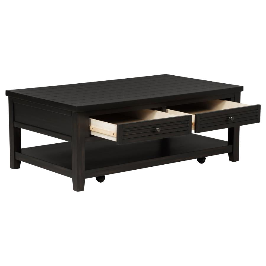 Concord 2-drawer Rectangular Coffee Table Distressed Java - 710578