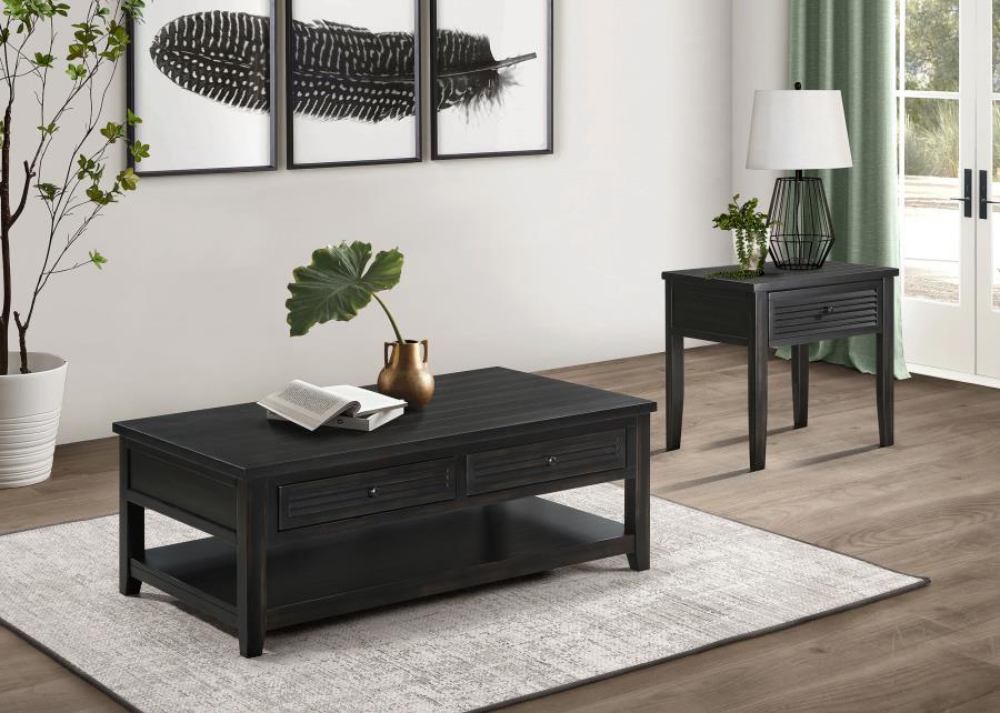 Concord 2-drawer Rectangular Coffee Table Distressed Java - 710578