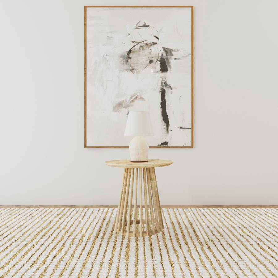 Touhy Round Solid Wood End Side Table Natural Mango - 710607
