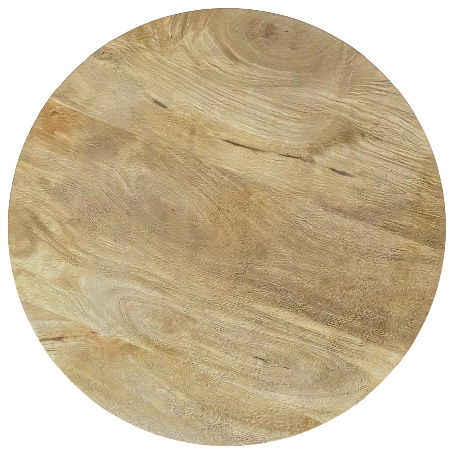 Touhy Round Solid Wood End Side Table Natural Mango - 710607
