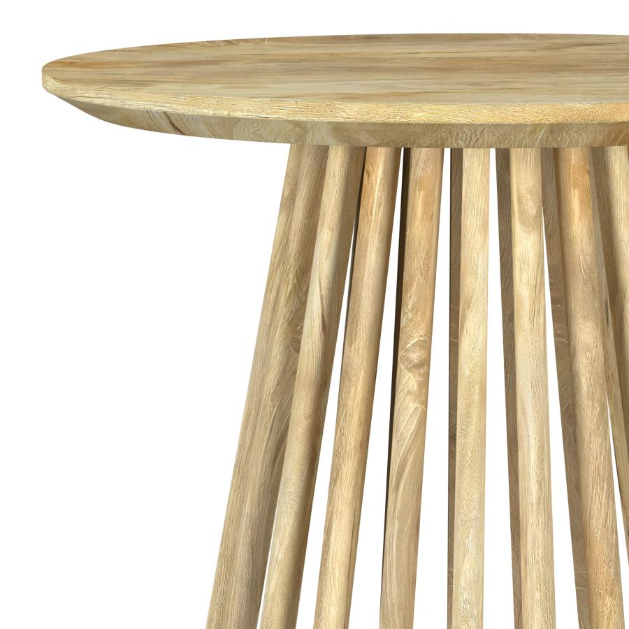 Touhy Round Solid Wood End Side Table Natural Mango - 710607