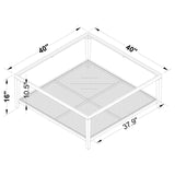 Amherst Glass Top Metal with Cane Shelf Coffee Table Black - 710658