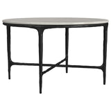 Hermas 2-piece Round Marble Coffee and End Table Set White - 710738-S2