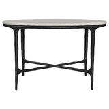 Hermas 2-piece Round Marble Coffee and End Table Set White - 710738-S2