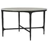 Hermas 2-piece Round Marble Coffee and End Table Set White - 710738-S2