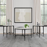 Hermas 3-piece Round Marble Coffee and End Table Set White - 710738-S3