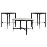 Hermas 3-piece Round Marble Coffee and End Table Set White - 710738-S3