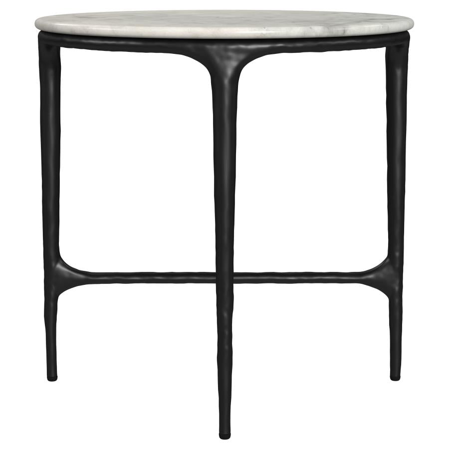 Hermas 3-piece Round Marble Coffee and End Table Set White - 710738-S3