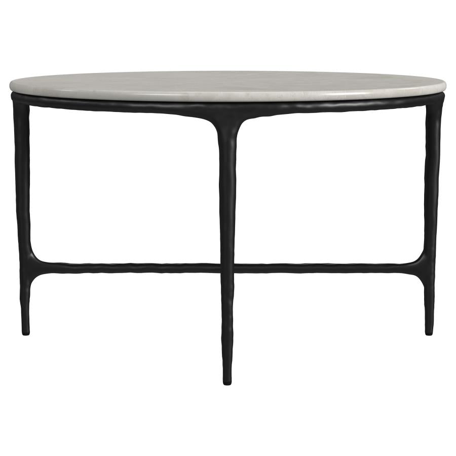 Hermas 3-piece Round Marble Coffee and End Table Set White - 710738-S3