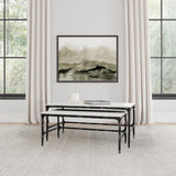 Ebby 2-piece Genuine Marble Top Nesting Coffee Tables White - 710740