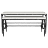 Ebby 2-piece Genuine Marble Top Nesting Coffee Tables White - 710740