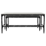Ebby 2-piece Genuine Marble Top Nesting Coffee Tables White - 710740
