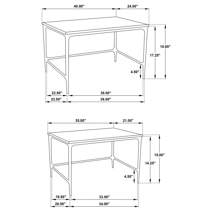 Ebby 2-piece Genuine Marble Top Nesting Coffee Tables White - 710740