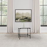 Ebby Square Genuine Marble Top Metal End Table White - 710747