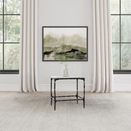 Ebby Square Genuine Marble Top Metal End Table White - 710747