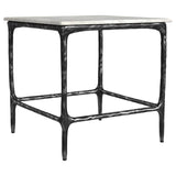 Ebby Square Genuine Marble Top Metal End Table White - 710747
