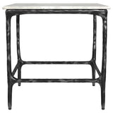 Ebby Square Genuine Marble Top Metal End Table White - 710747