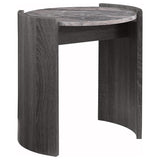 Gladstone Round Faux Marble Top End Table Distressed Grey - 710757