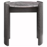 Gladstone Round Faux Marble Top End Table Distressed Grey - 710757