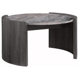 Gladstone Round Faux Marble Top Coffee Table Distressed Grey - 710758