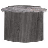 Gladstone Round Faux Marble Top Coffee Table Distressed Grey - 710758