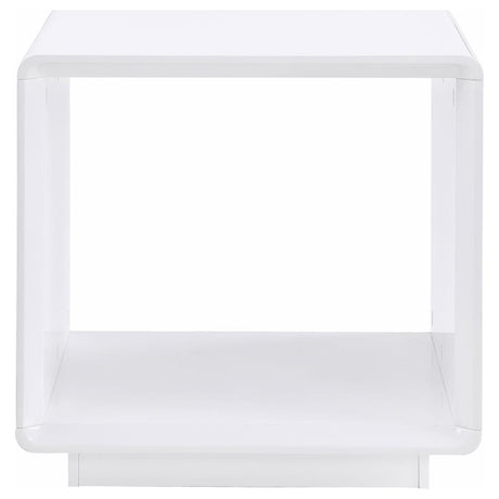 Paseo Square End Side Table White High Gloss - 710767