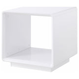 Paseo Square End Side Table White High Gloss - 710767