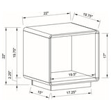 Paseo Square End Side Table White High Gloss - 710767