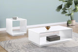 Paseo Square End Side Table White High Gloss - 710767