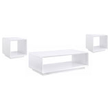 Paseo 3-piece Coffee and End Table Set White High Gloss - 710768-S3