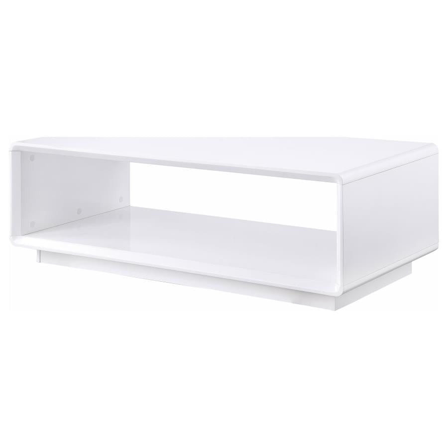 Paseo Rectangular Cocktail Coffee Table White High Gloss - 710768