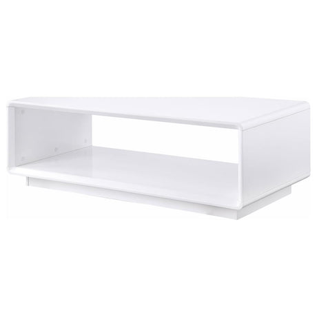 Paseo Rectangular Cocktail Coffee Table White High Gloss - 710768